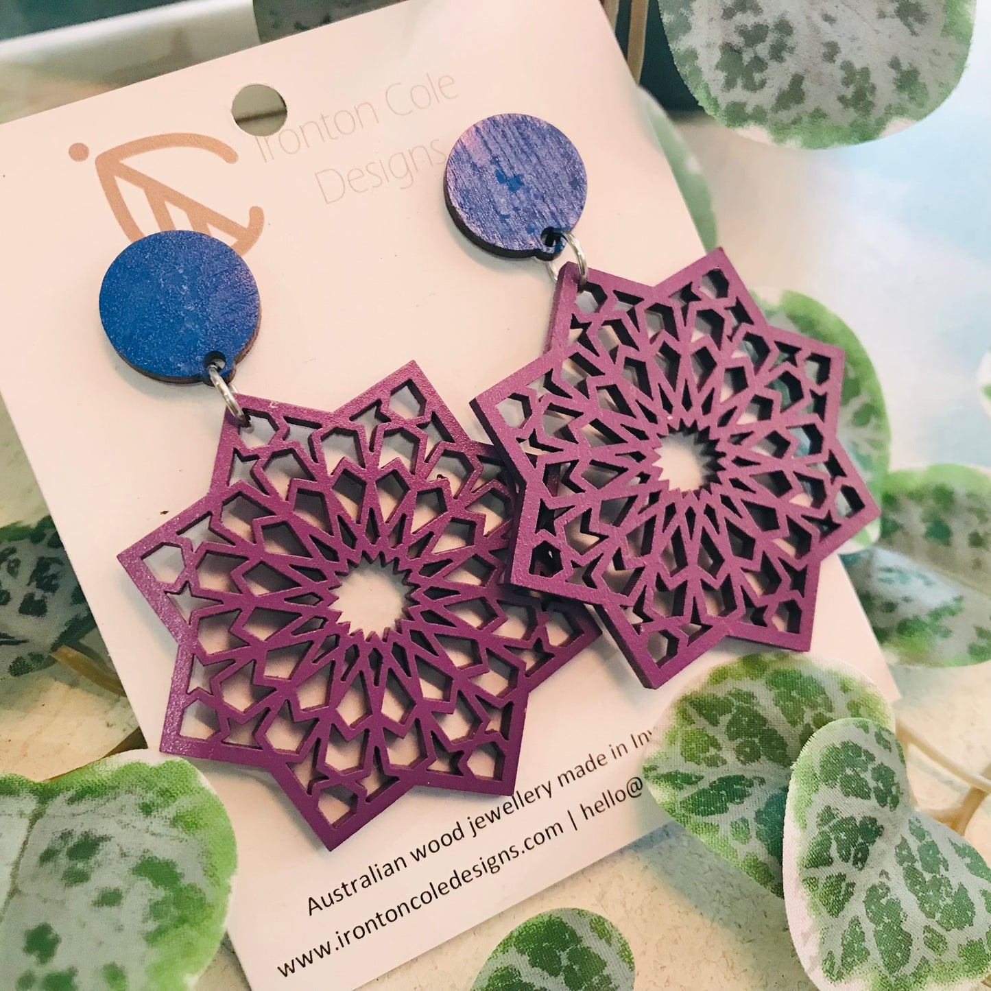 Handpainted Laser Cut earrings - Moroccan Range