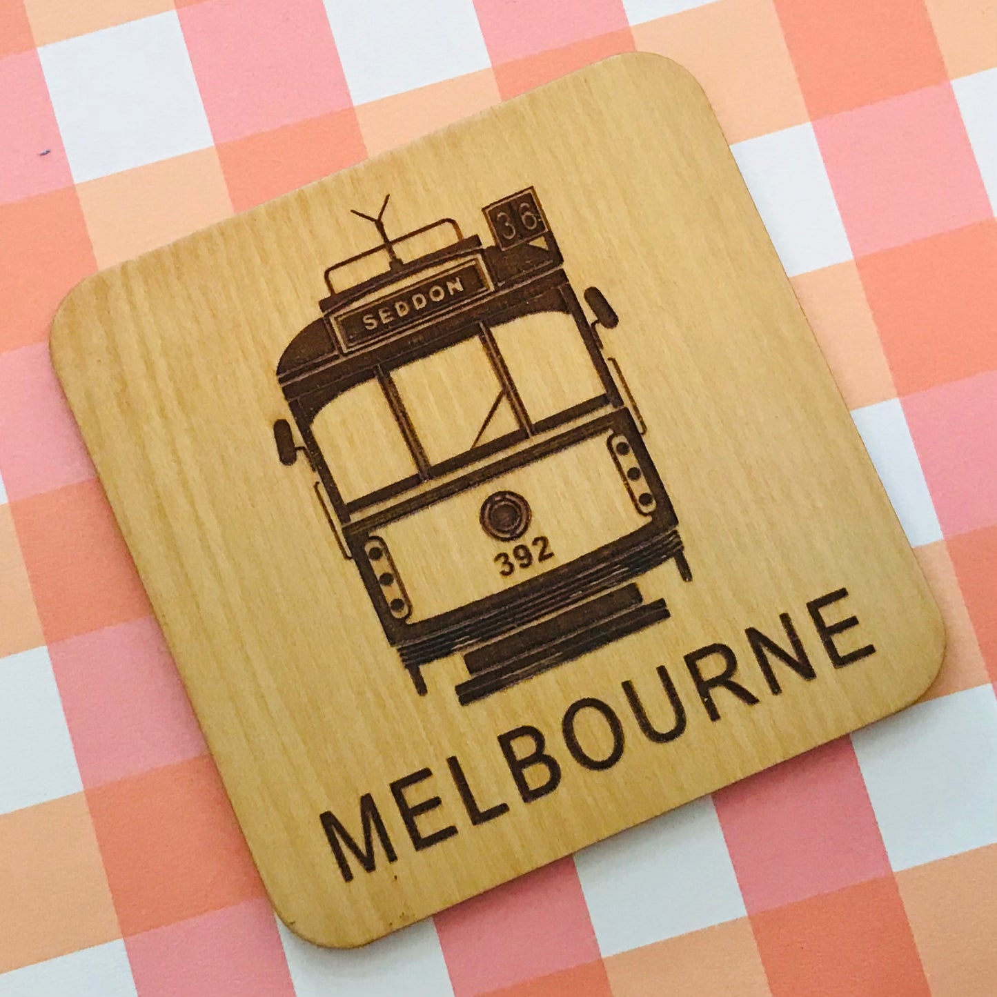 Laser Cut & Engraved Australian Sustainable Timber Individual Coasters