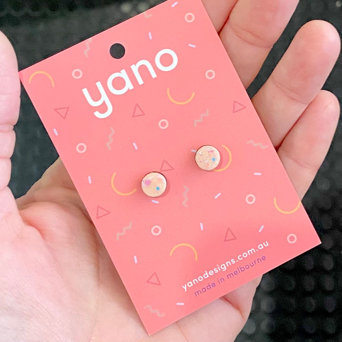 Round Laser Cut Timber Stud Earrings