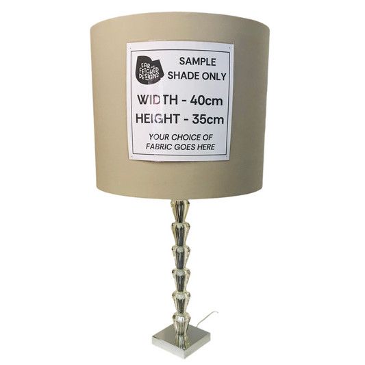 Lamp Base Only - Acrylic Stacked Diamond Chrome Table Lamp
