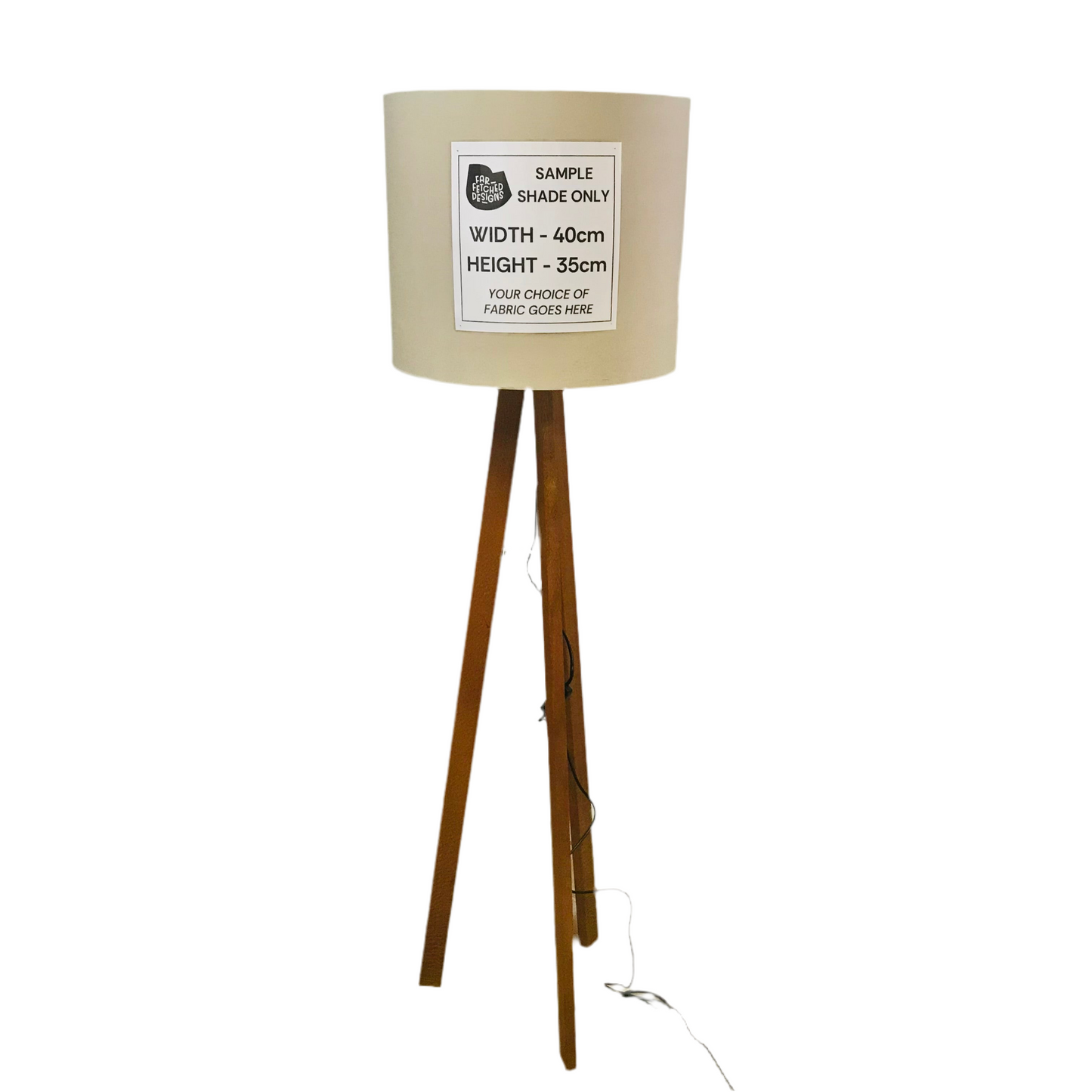 Lamp Base Only - Tripod Flat Timber Floor Lamp - mid