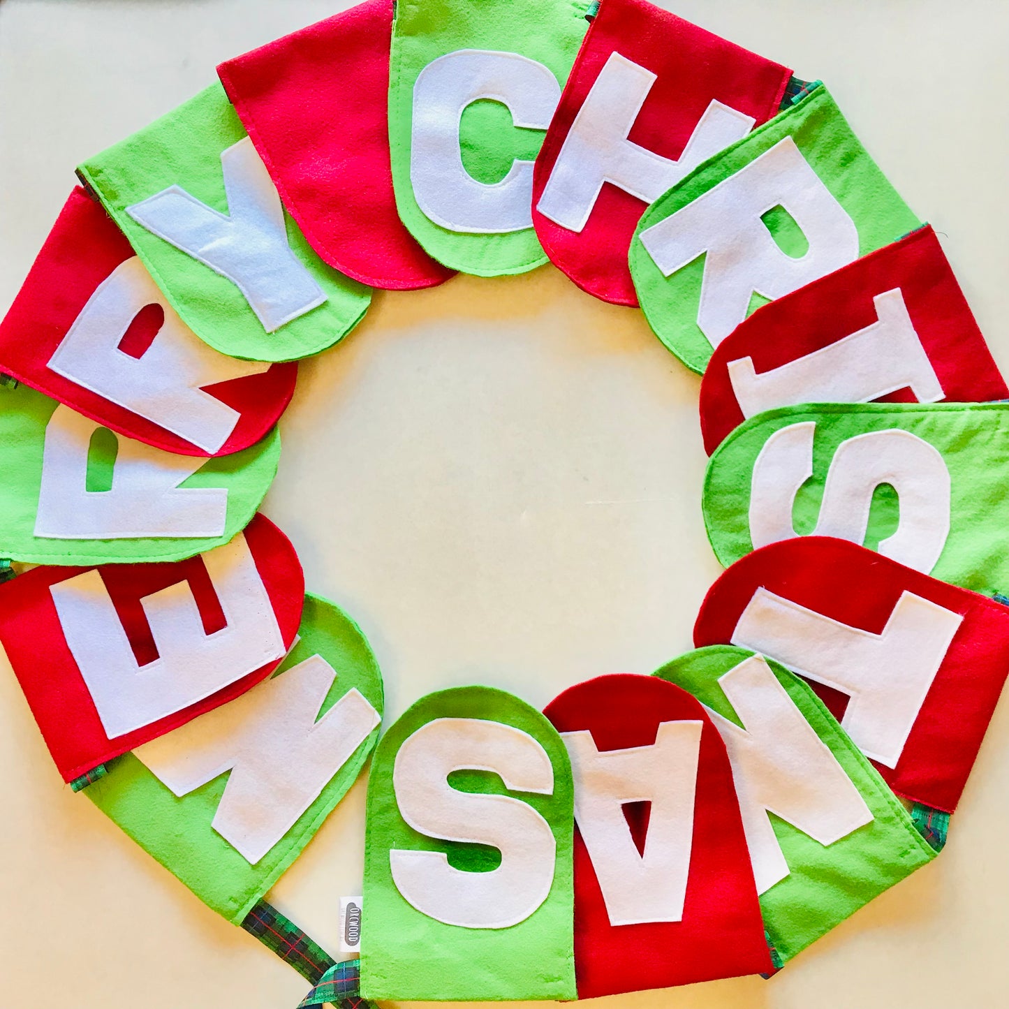 Reusable Eco Sustainable Merry Christmas Felt Bunting Flag Decoration