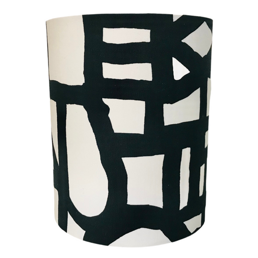 White Wire Table Lamp with Monochrome Shade