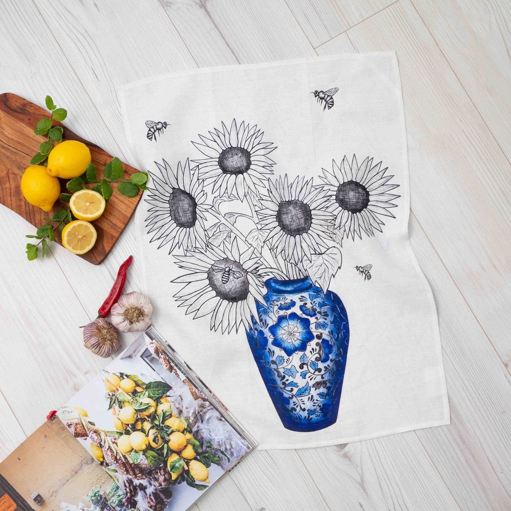 Original Art Print Linen Tea Towel