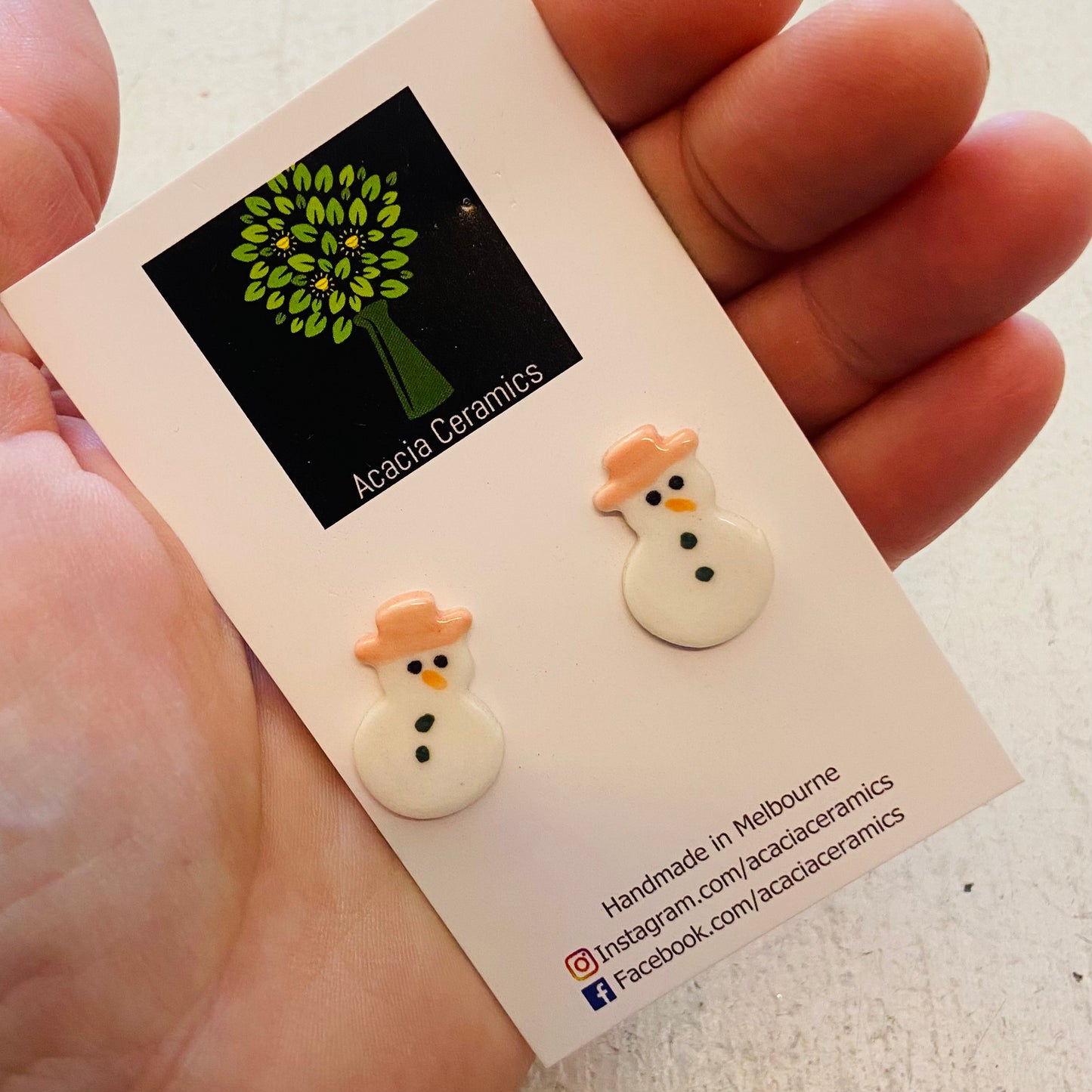 Hand Painted Christmas Stud Earrings