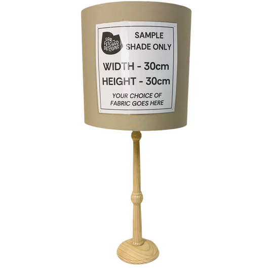 Lamp Base Only - Pine White Wash Turned Column Table Lamp