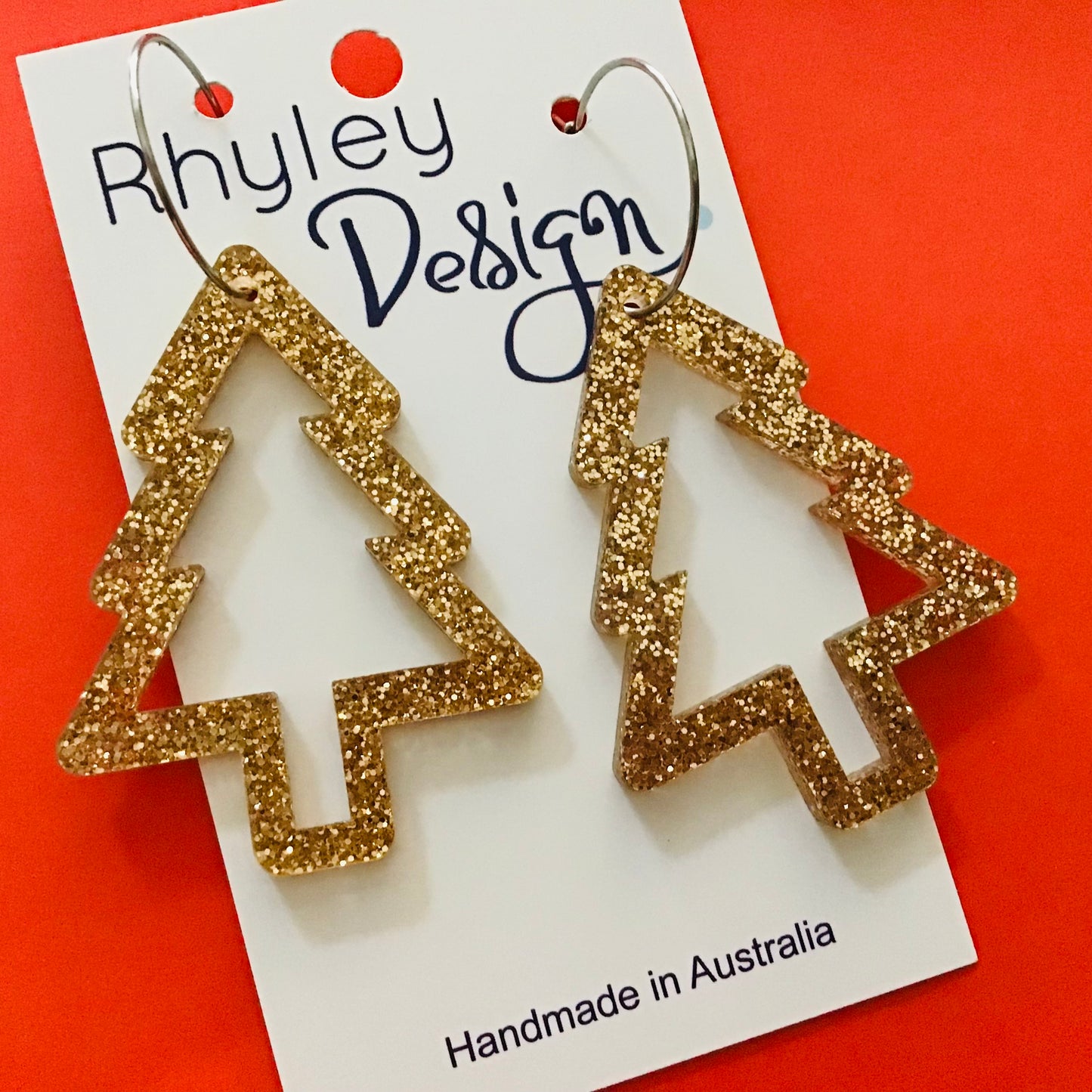 Christmas Open Tree Statement Earrings