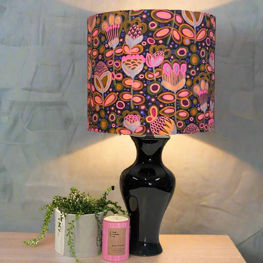 Custom Lamp Shade only - Retro Purple Floral