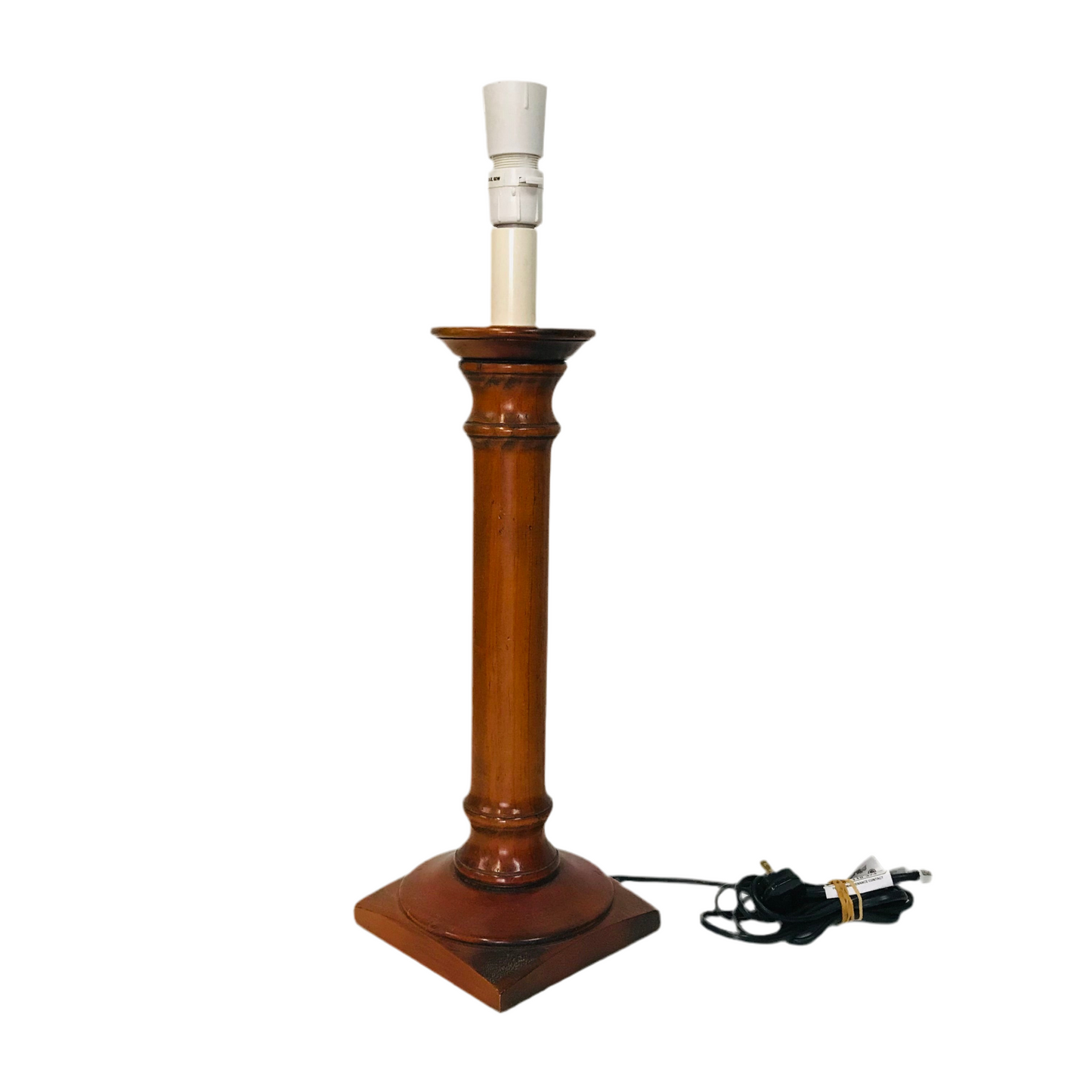 Blue Floral Timber Table Lamp