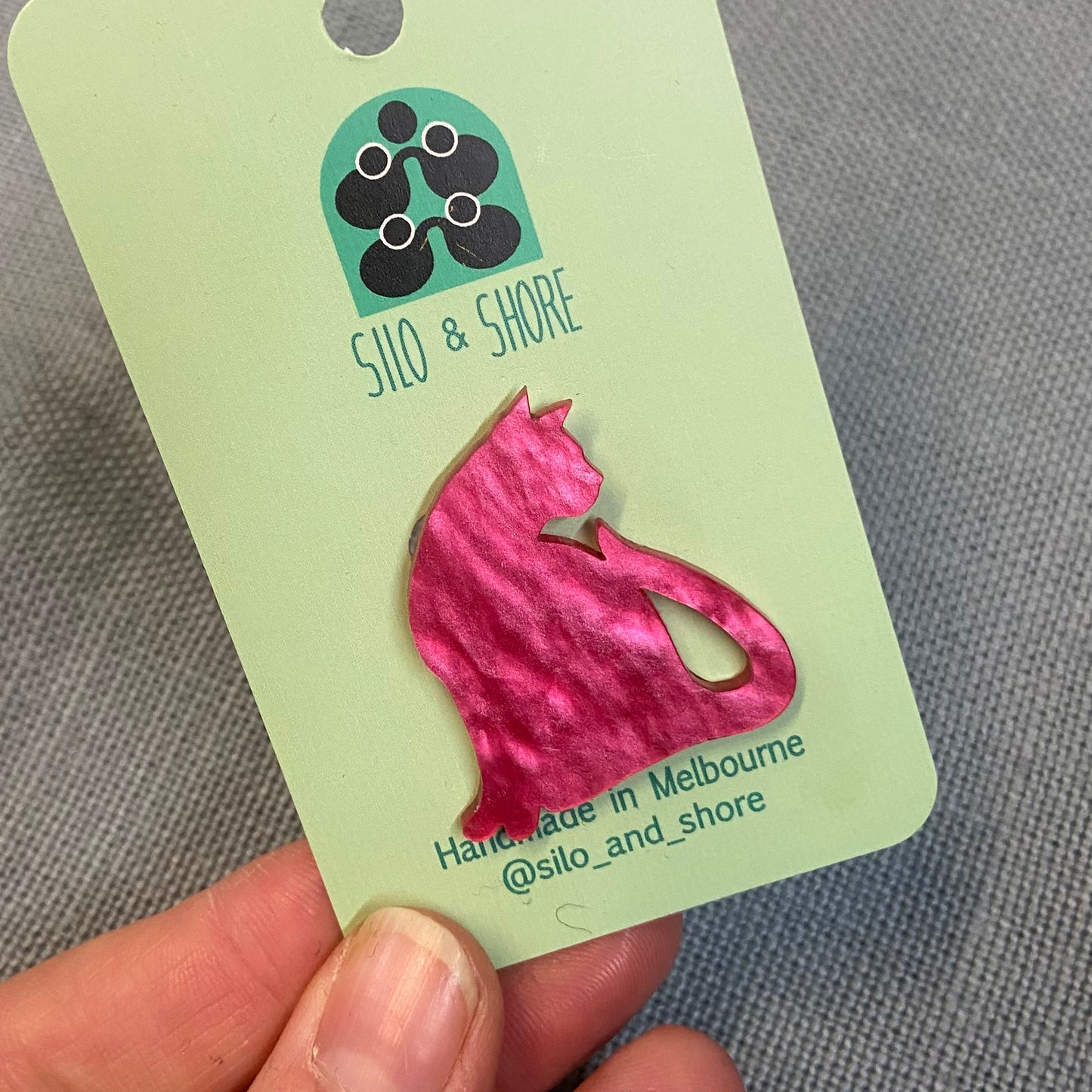 Art Deco Acrylic Brooch - Cats
