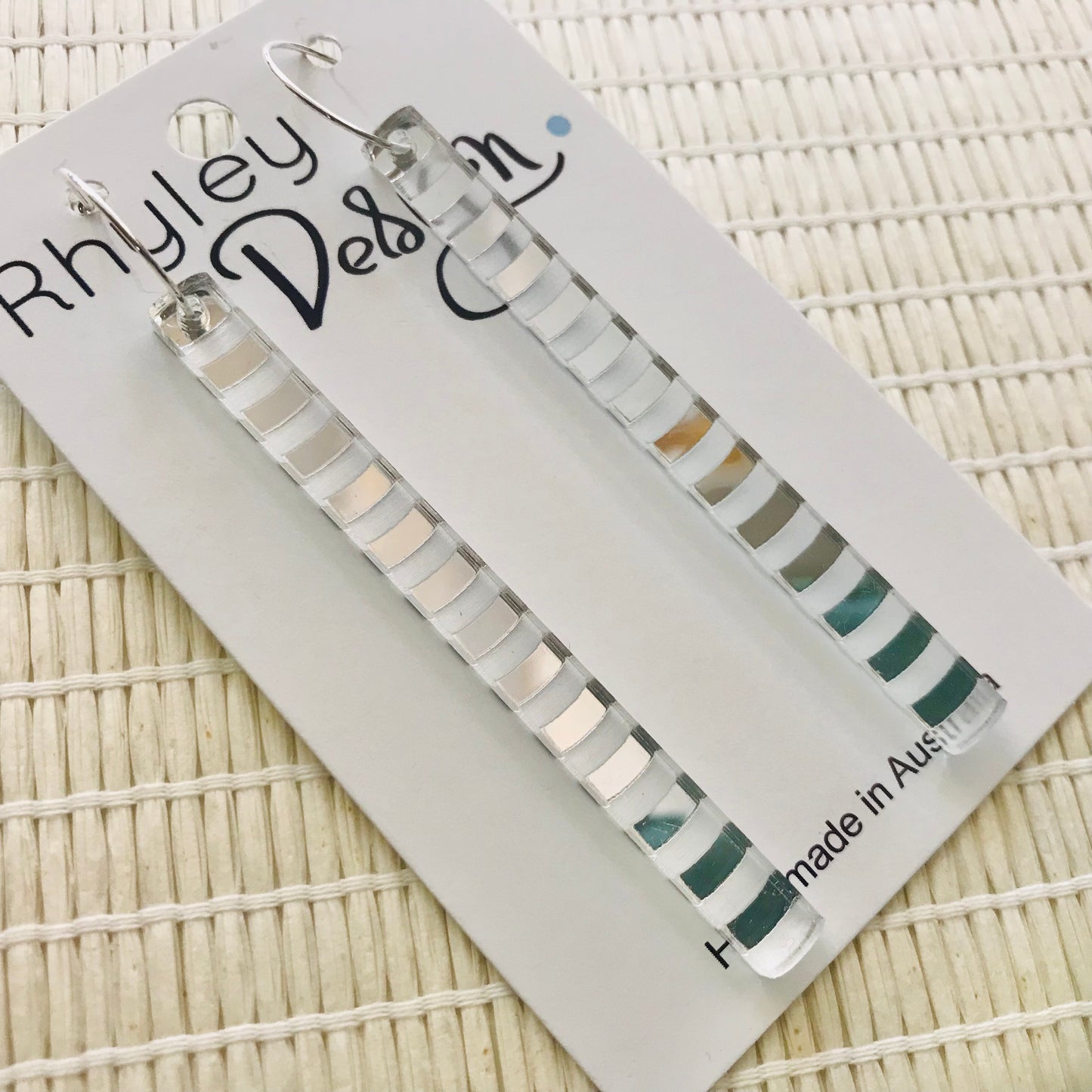 Mirror Rod Statement Earrings