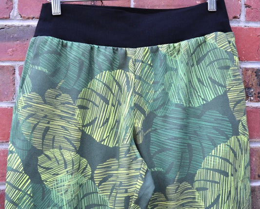 Women's Handmade Band Pants - Monstera