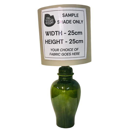 Lamp Base Only - MCM Deep Green Glazed Ceramic Urn Table Lamp Base