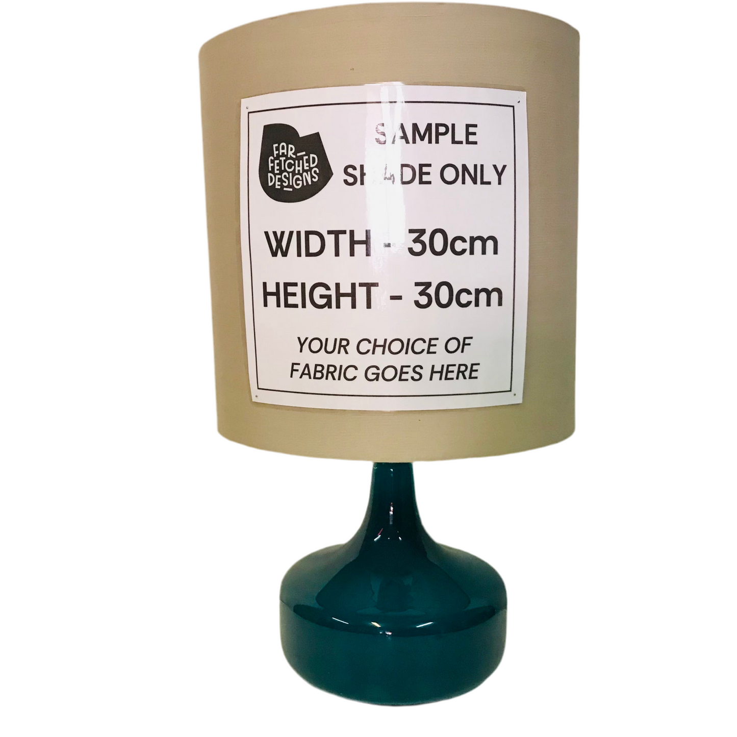 Lamp Base Only - Green Teal Glass Squat Table Lamp