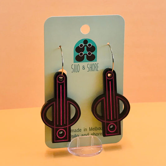 Art Deco Acrylic Earrings - Columns