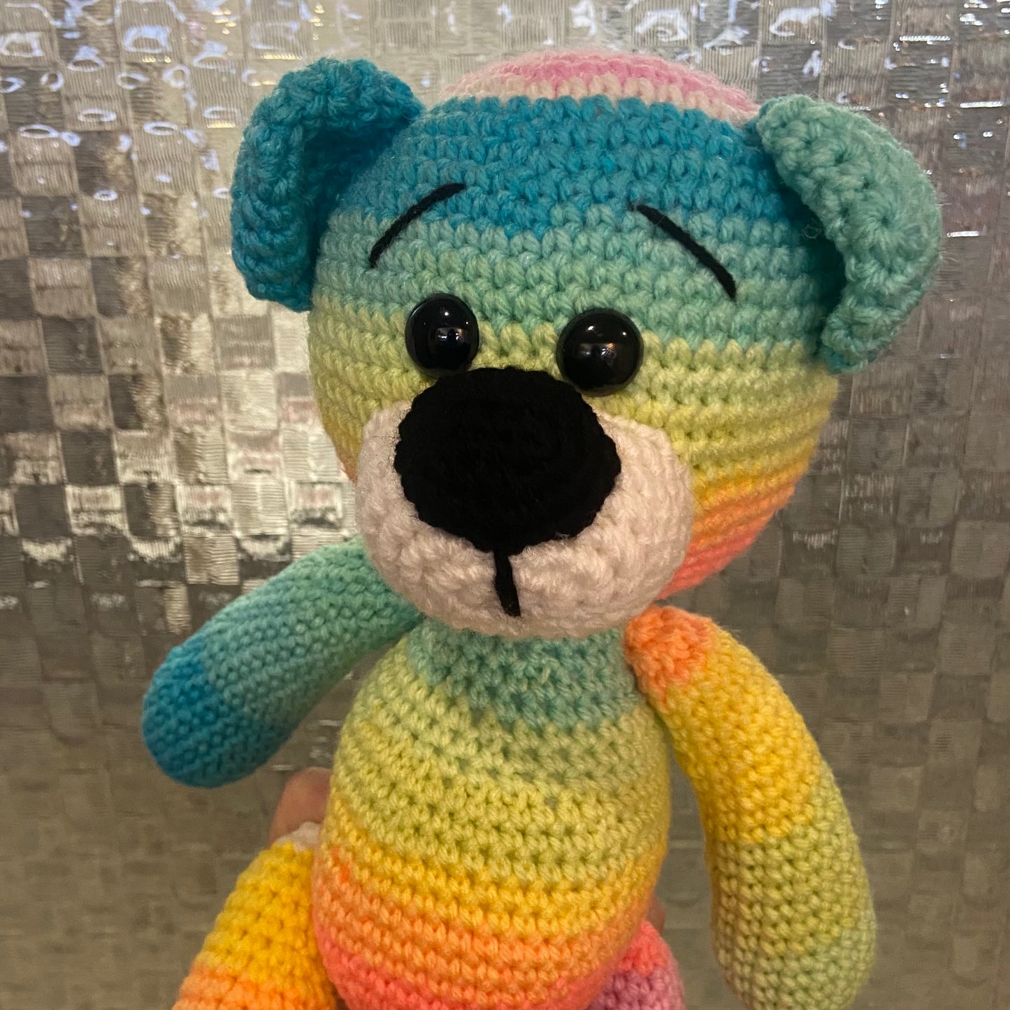 Rainbow Bear Crochet Toy