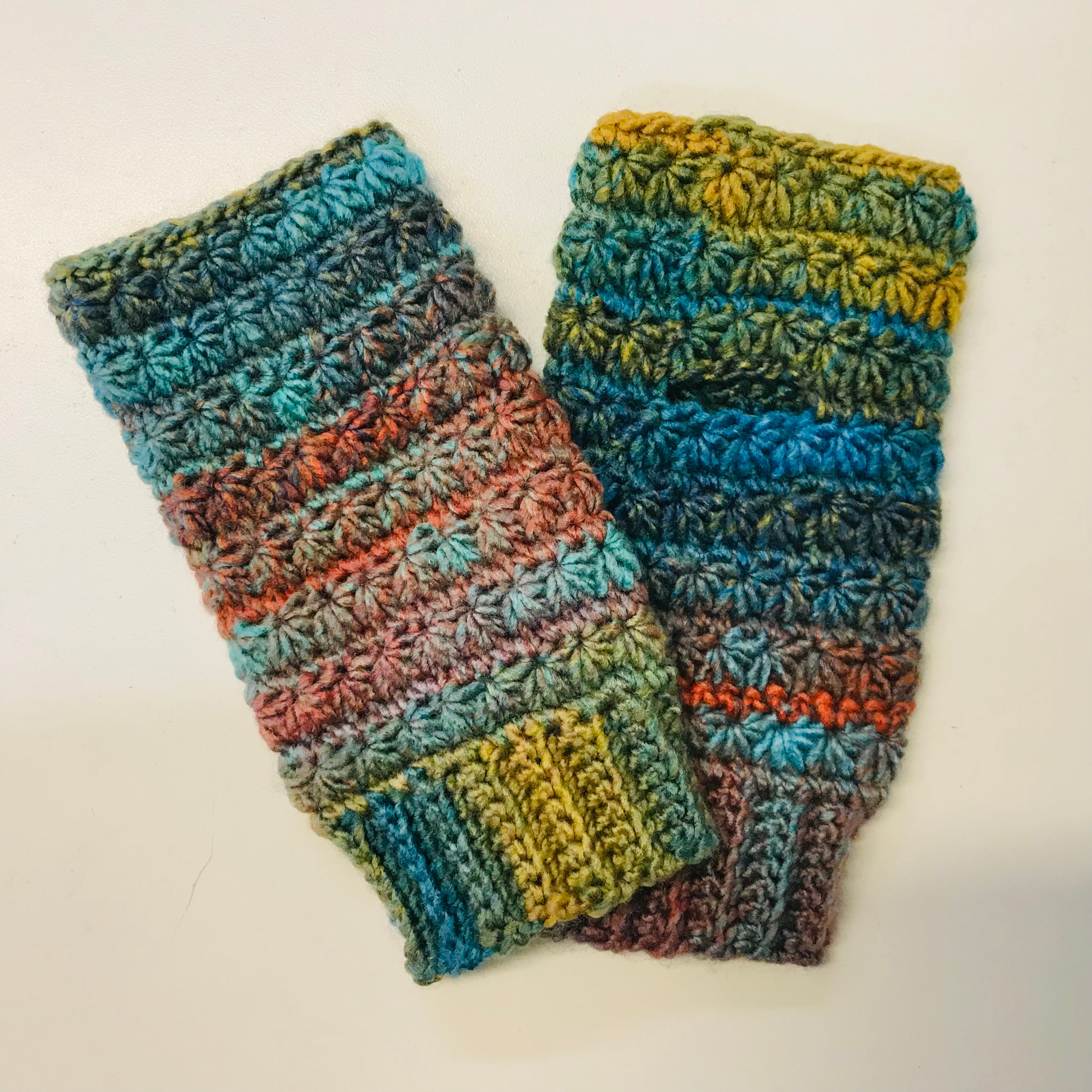 Crochet fingerless gloves - various colours