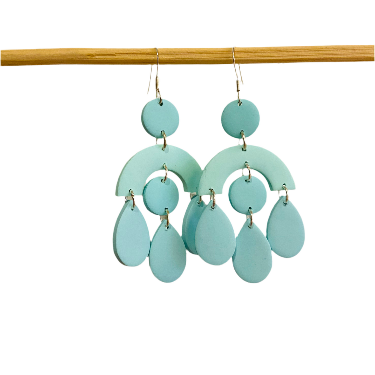Handmade Polymer Clay Earrings - Halo Teardrops