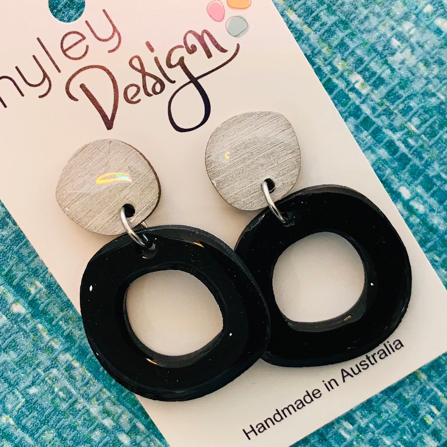 High Gloss Metallic Loop Statement Earrings