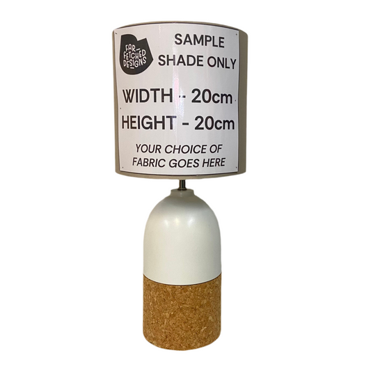 Lamp Base Only - White & Cork Bullet Table Lamp