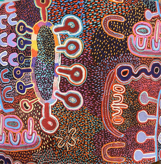 Gold Concrete Pillar Table Lamp with Water Dreaming Shade