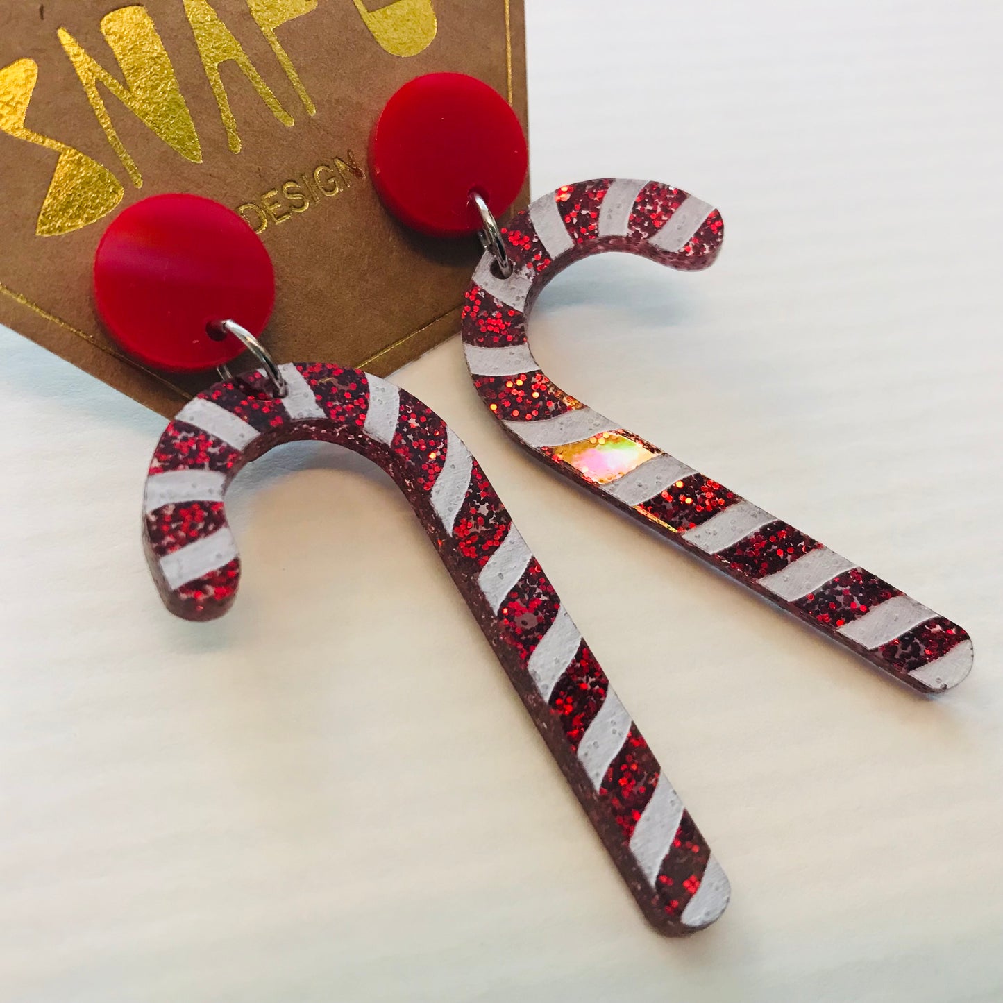 Christmas Candy Cane Stud Earrings