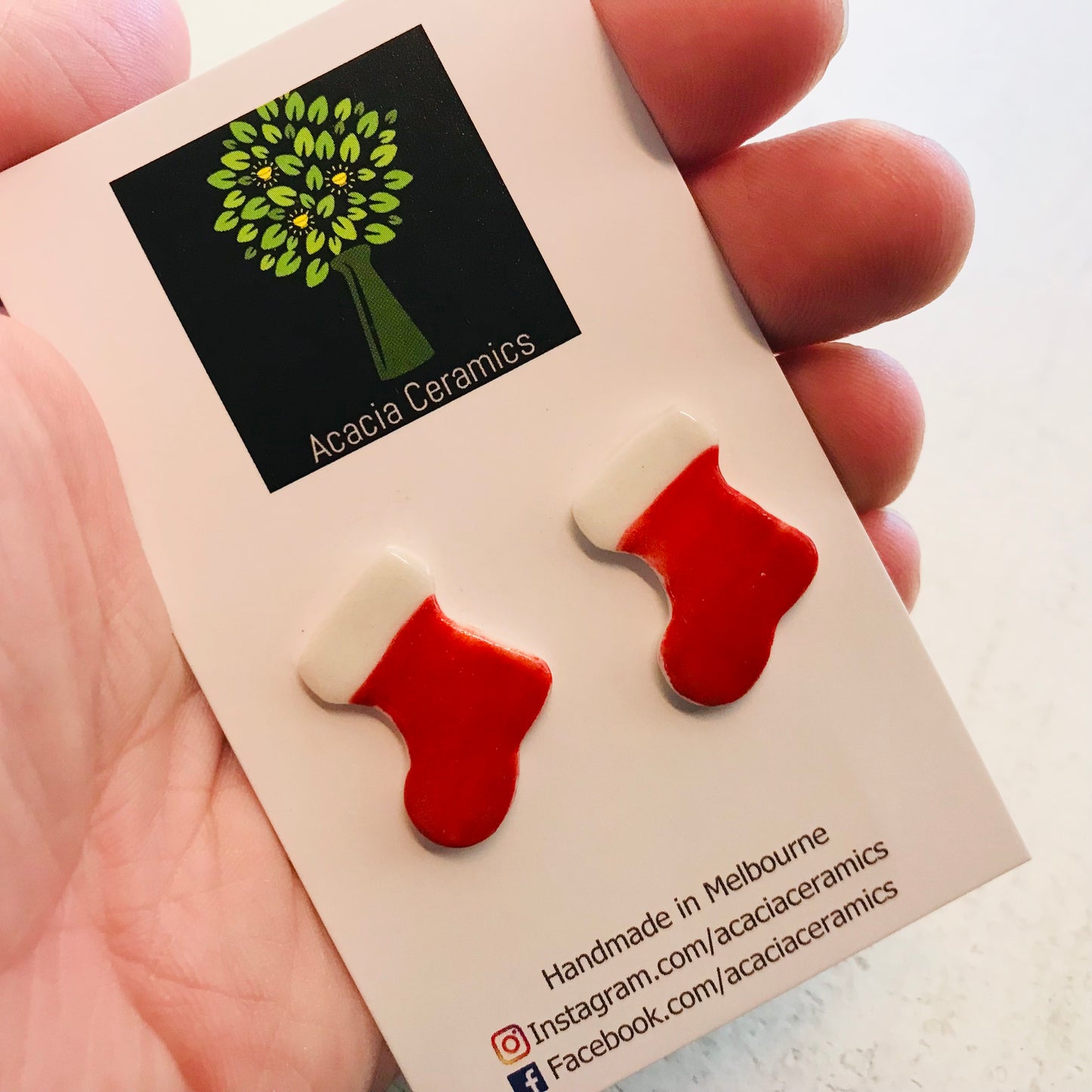 Hand Painted Christmas Stud Earrings