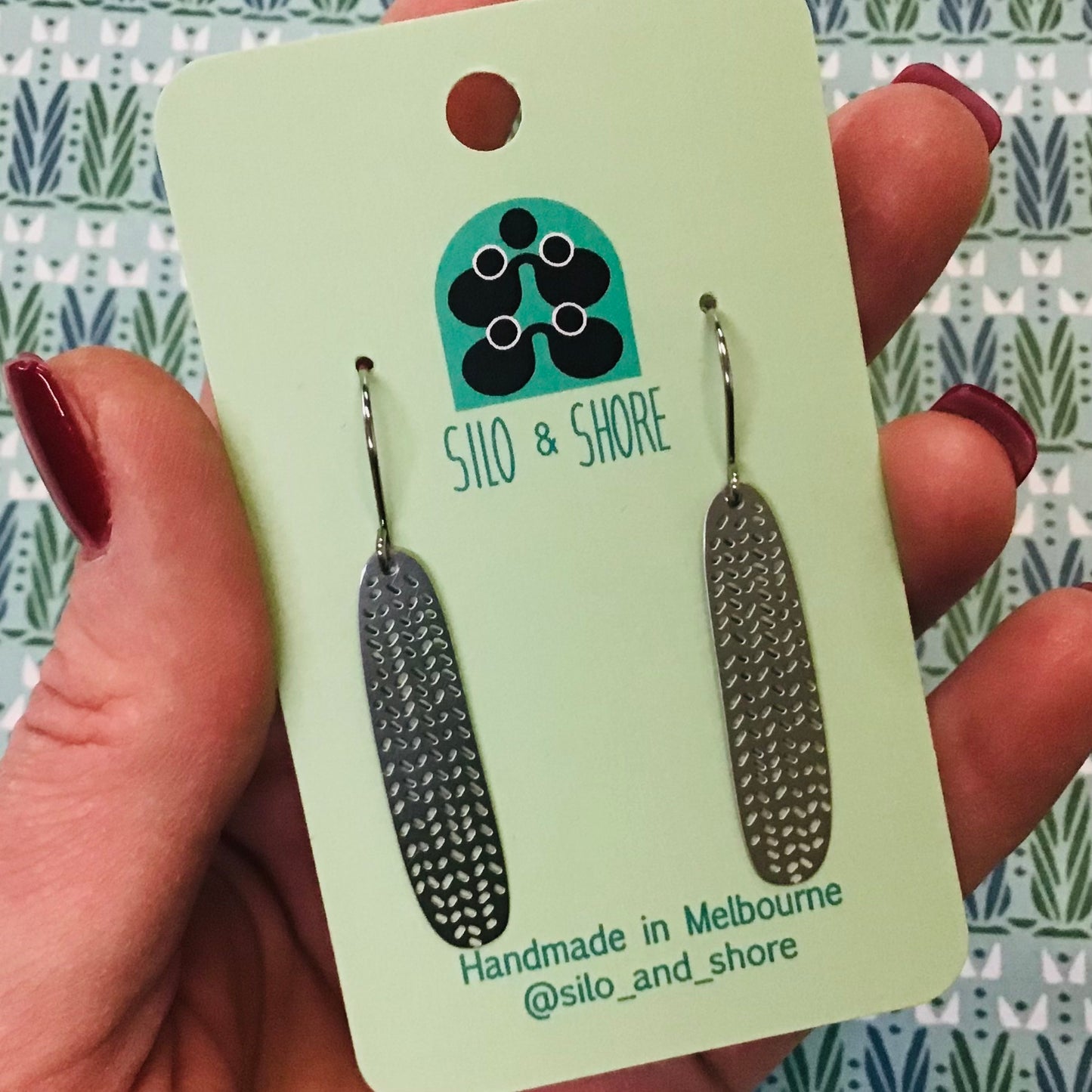 Stainless Steel Statement Earrings - Herringbone Range