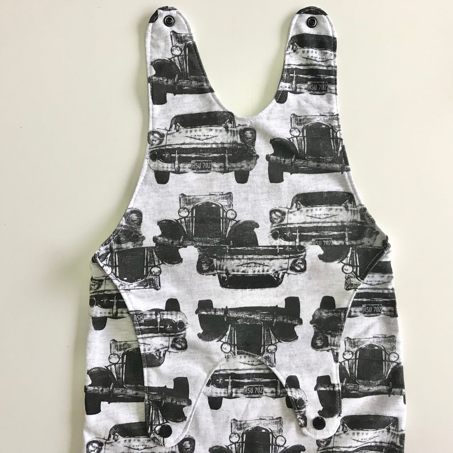 Baby Toddler Long Romper - Black & White Cars