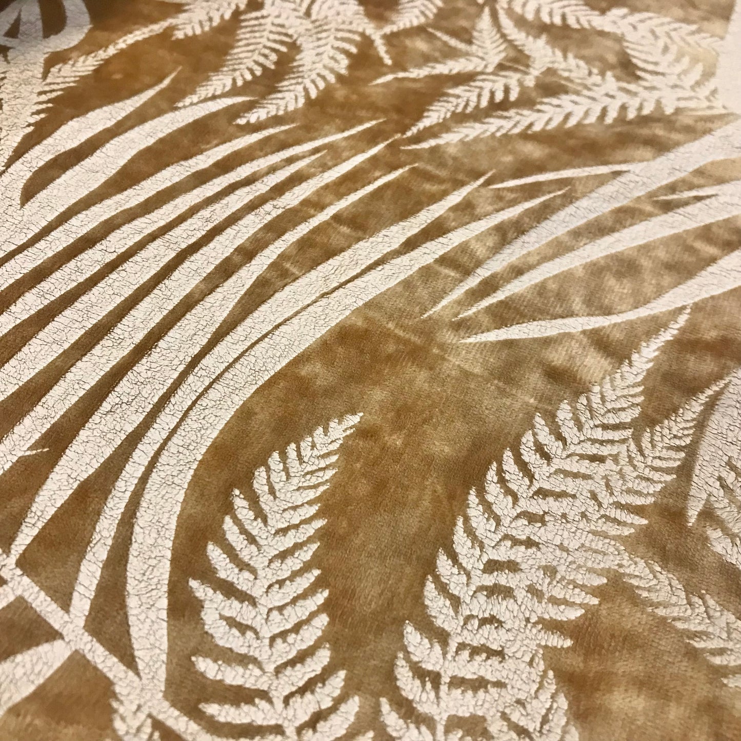 Custom Lamp Shade only - Mustard Velour Ferns