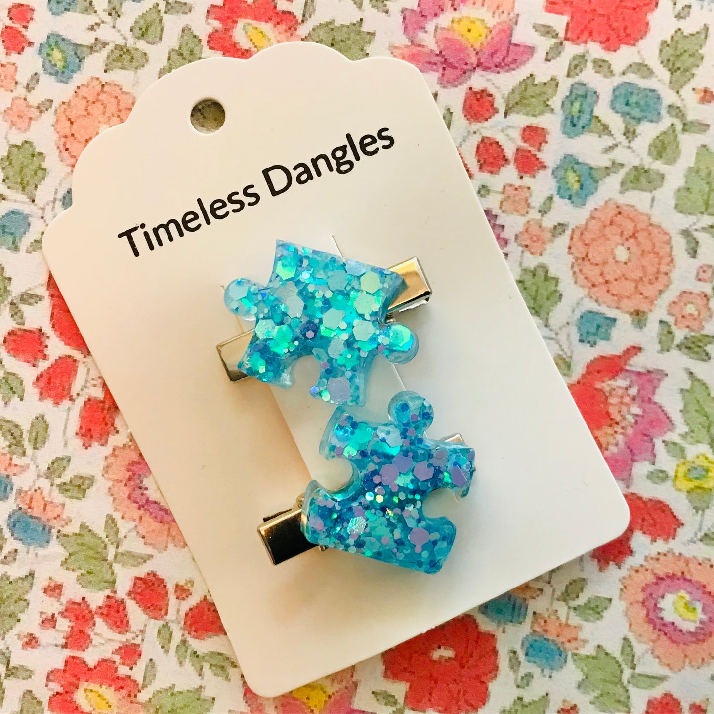 Resin Sparkle Hair Clips - Mini Set of 2