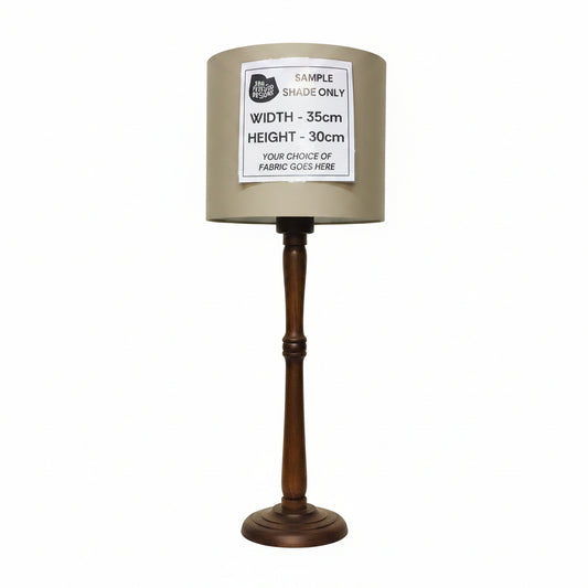 Lamp Base Only - Tall Turned Timber Candlestick Table Lamp