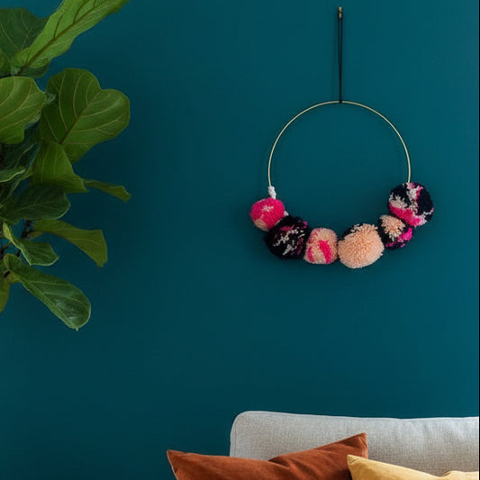 Pom Pom Wall Hanging - Electric Hues