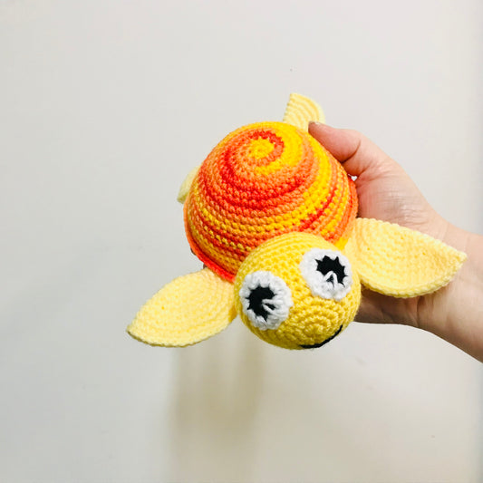 Turtle with Rattle Crochet Toy