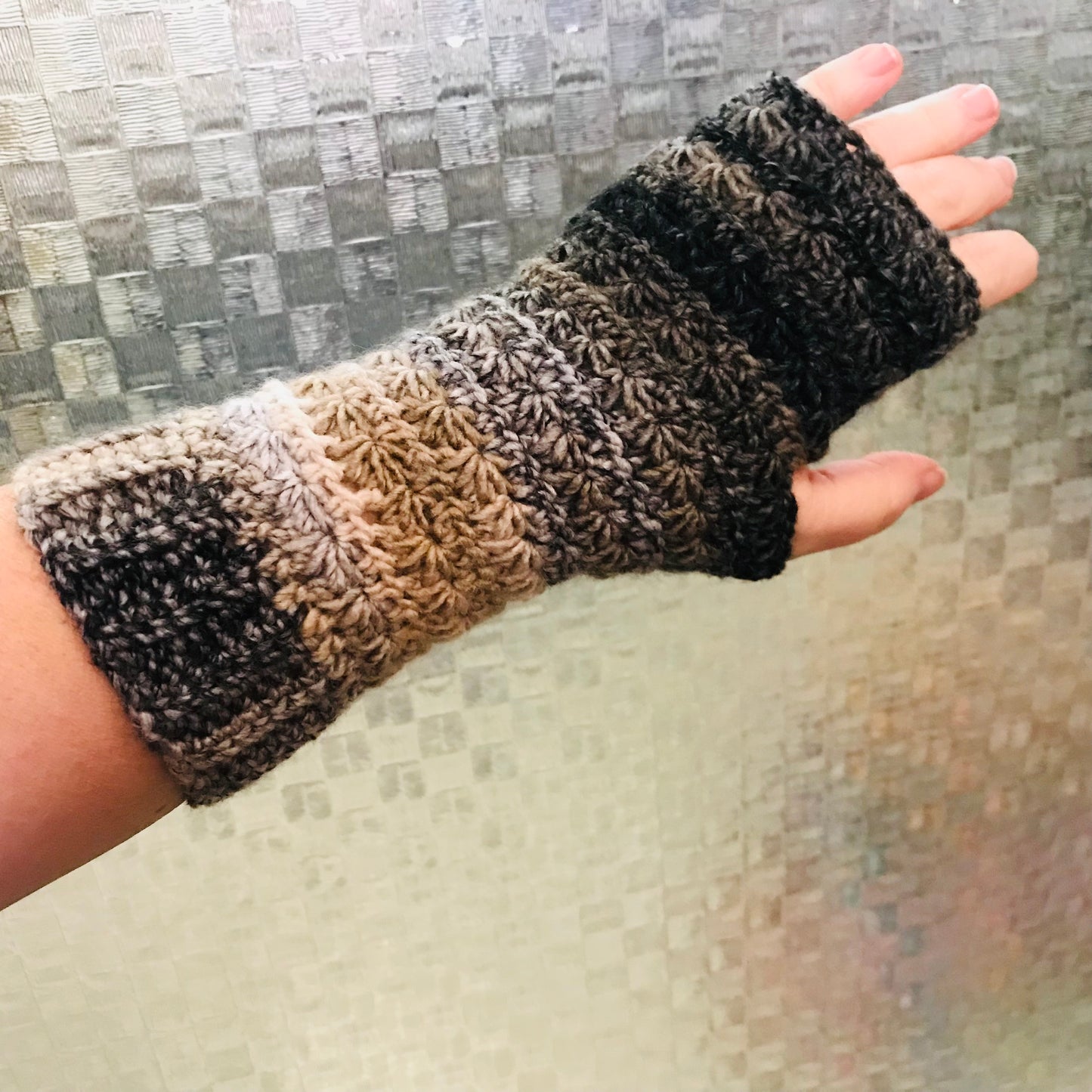 Crochet fingerless gloves - various colours
