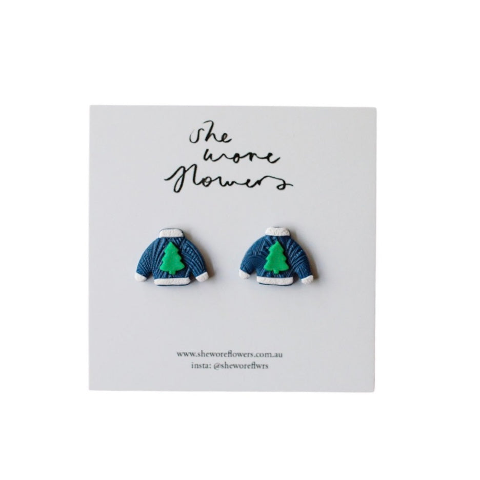 Christmas Polymer Clay Earrings - Small Studs