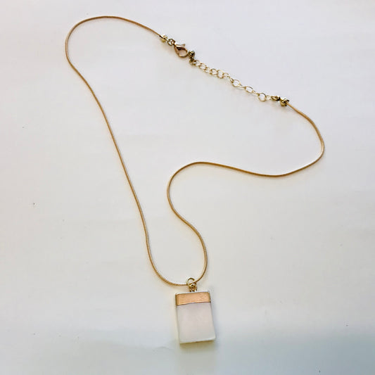 Pearlescent & Brass Necklaces