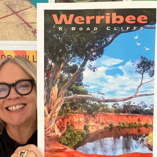 Vintage Poster - Werribee K Road Cliffs
