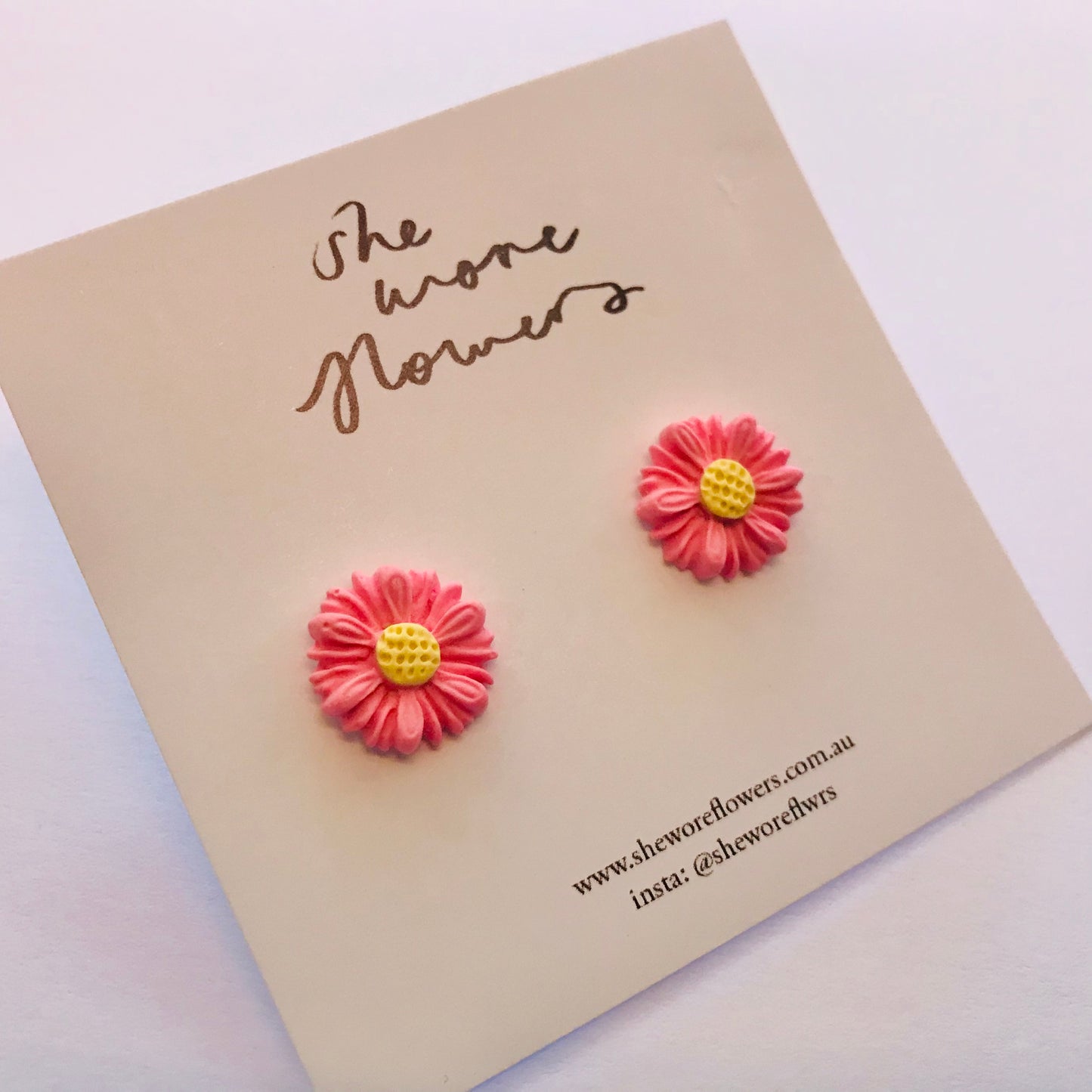 Floral Polymer Clay Mini Flower Stud Earrings