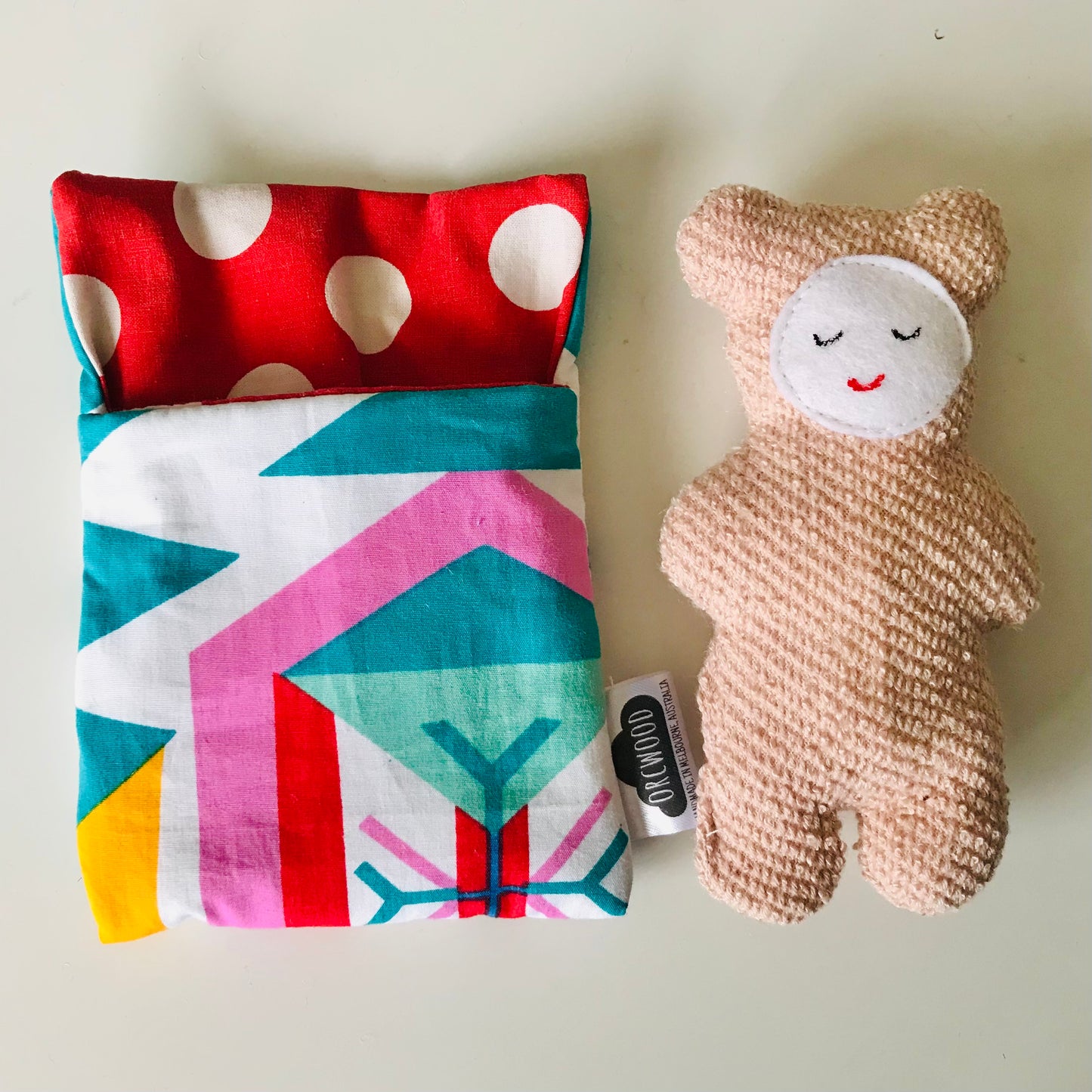 Handmade OOAK Mini Sleepy Bear with Sleeping Bag