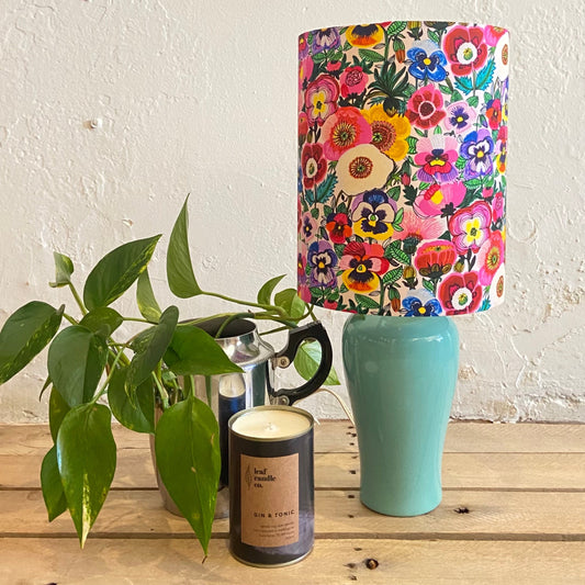 Custom Lamp Shade only - Pansies & Poppies