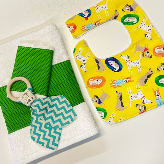 Gift Box - Towel, Face Washer, Burp Cloth & Silicone Dummy Clip