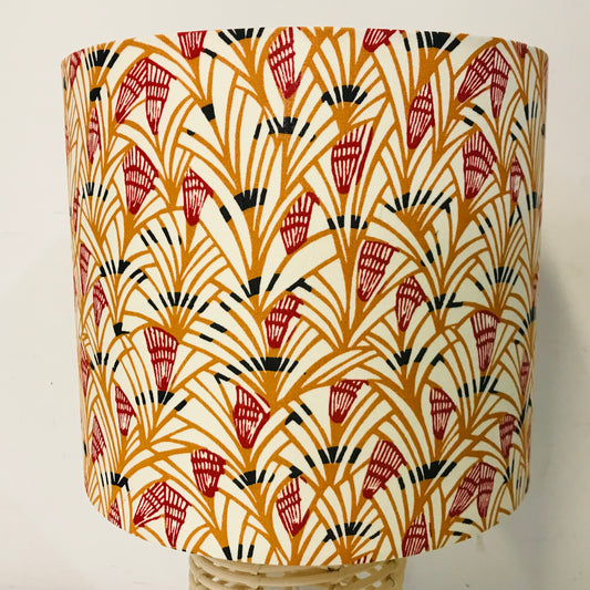 Rattan Mustard Red Reed Table Lamp