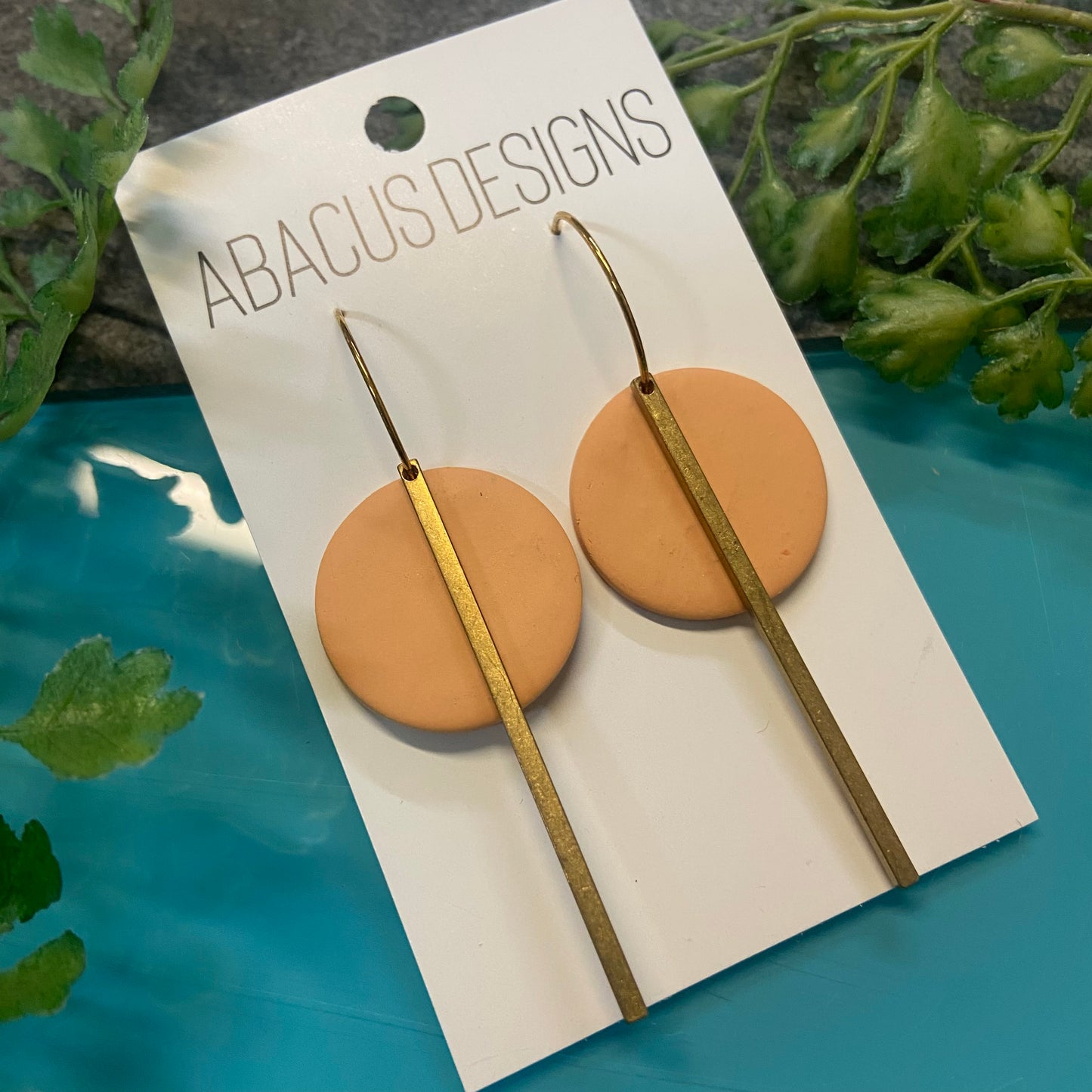 Handmade Polymer Clay Earrings - Orbit Bar