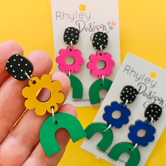 Daisy Drop Statement Earrings