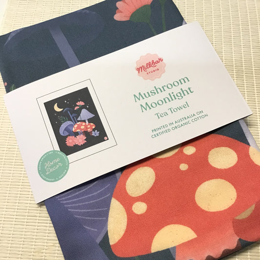 Tea Towel - Mushroom Moonlight **ON SALE**