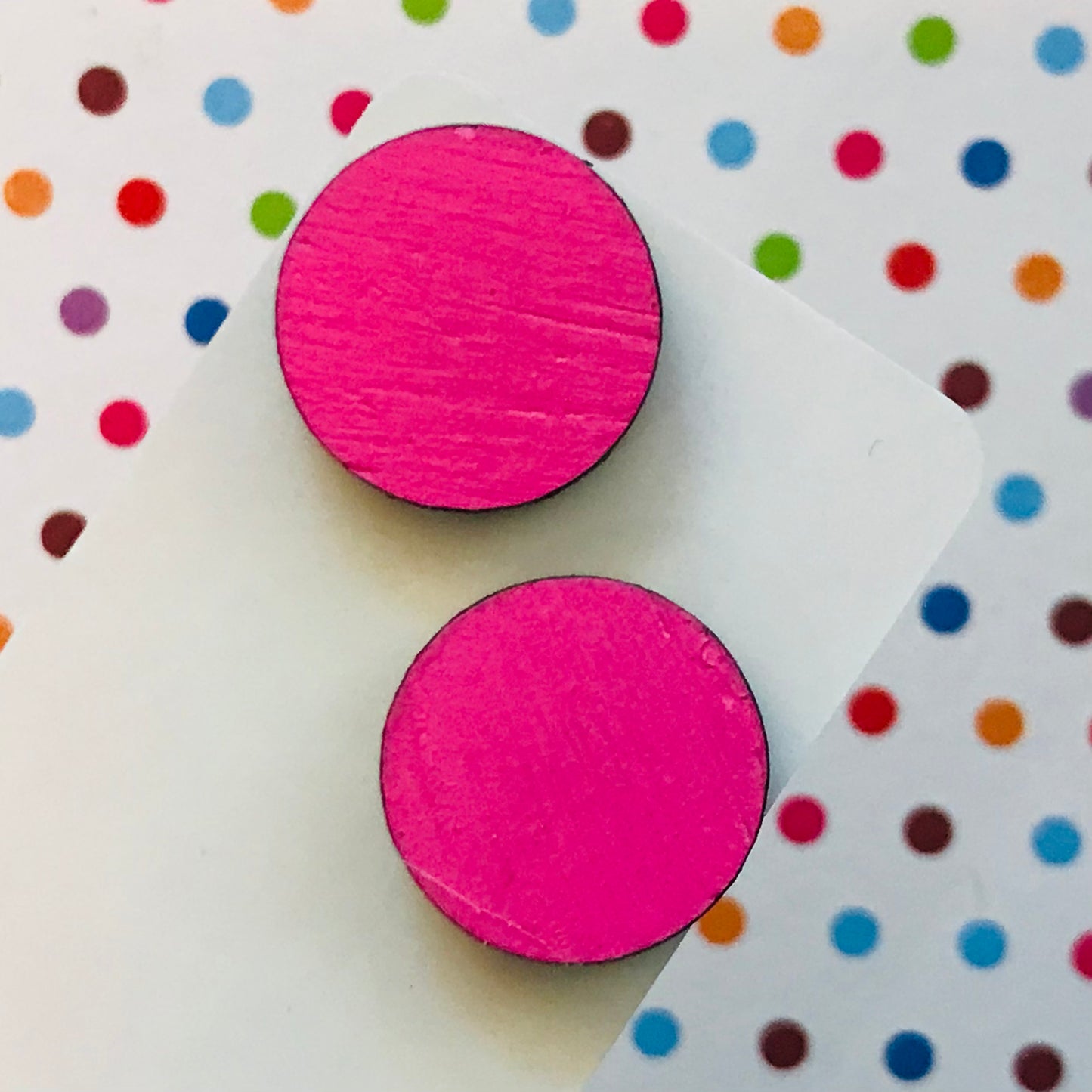 Novelty Studs Earrings - Graphic Wood