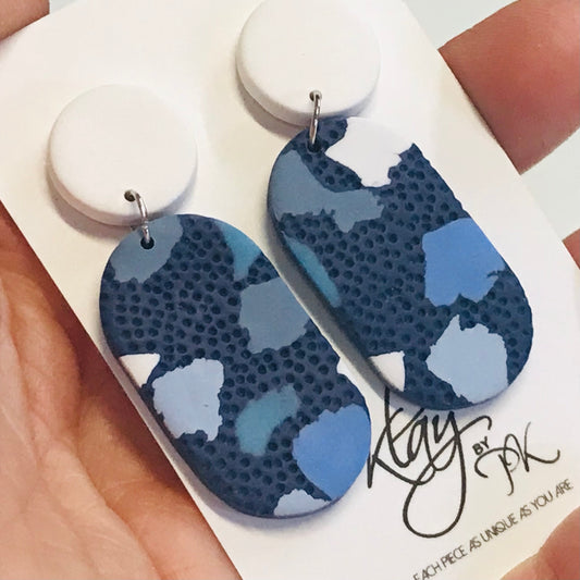 Handmade Polymer Clay Earrings - Sky