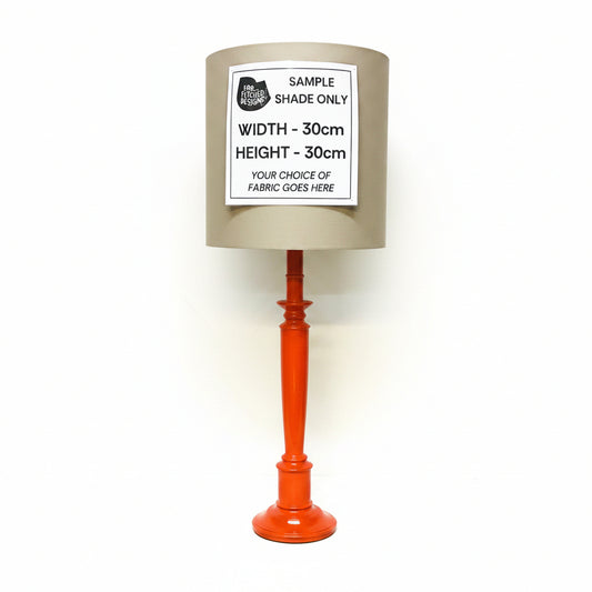 Lamp Base Only - Bright Orange Painted Candlestick Table Lamp