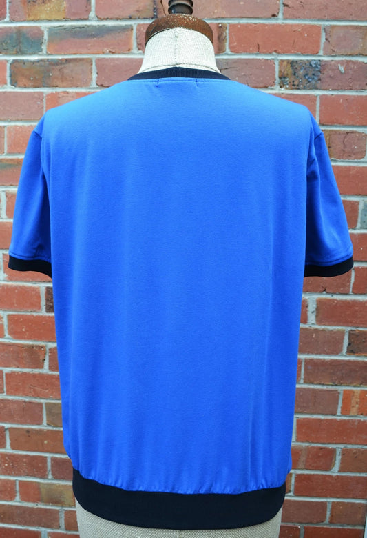 Women's Handmade Cotton Blend Tee - Paradise Retro